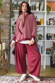 Sunday Morning Chill Sweatshirt Burgundy & Pink